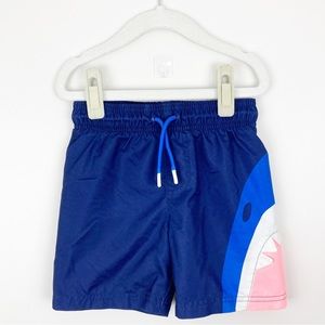 Cat & Jack - 4T Boys Blue Shark Bite Swim Trunks